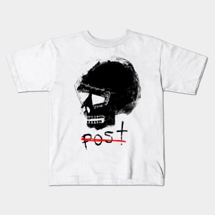 Post Skull Doodle Black Kids T-Shirt